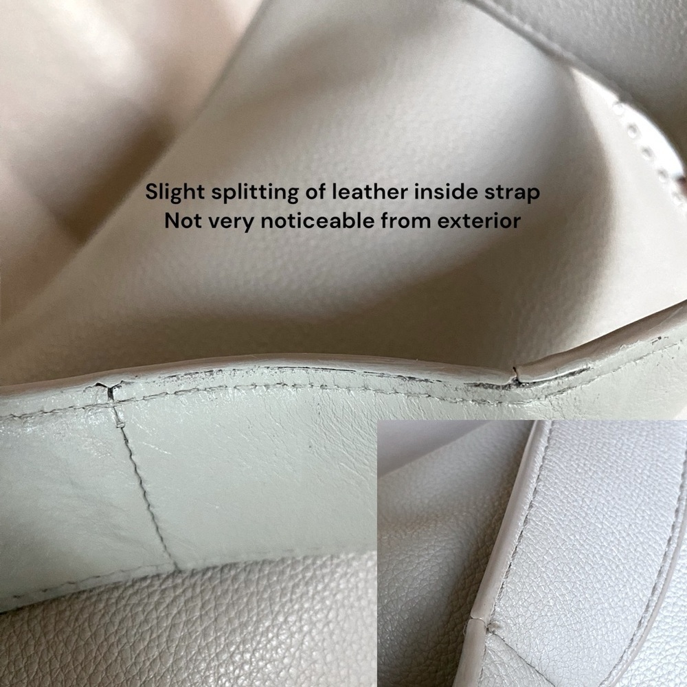 MICHAEL KORS ASTOR Studded Cement Gray Leather Hobo Messenger Shoulder Bag - Picture 11 of 13